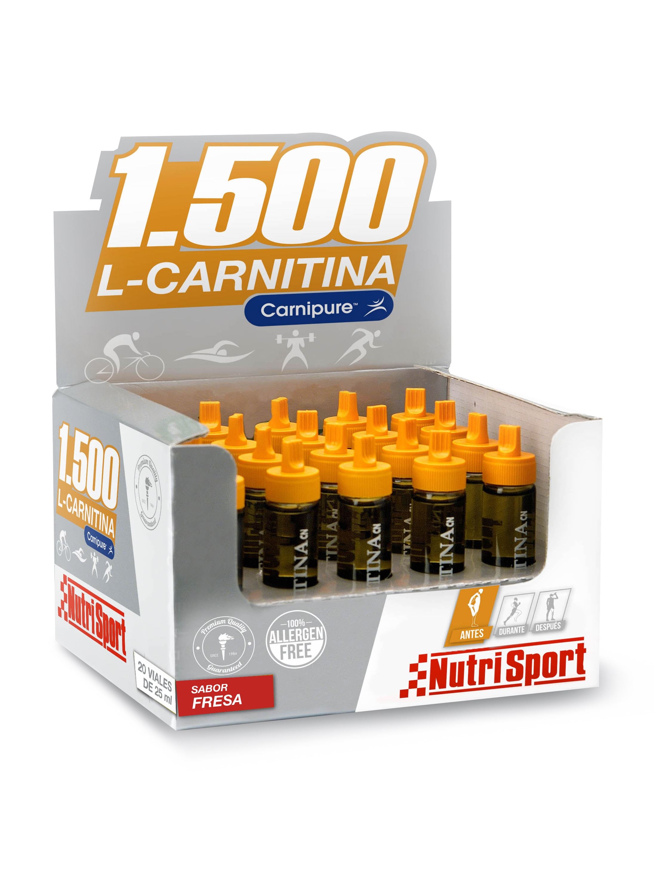 L-CARNITINA 1500 FRESA 20 Viales-NUTRISPORT