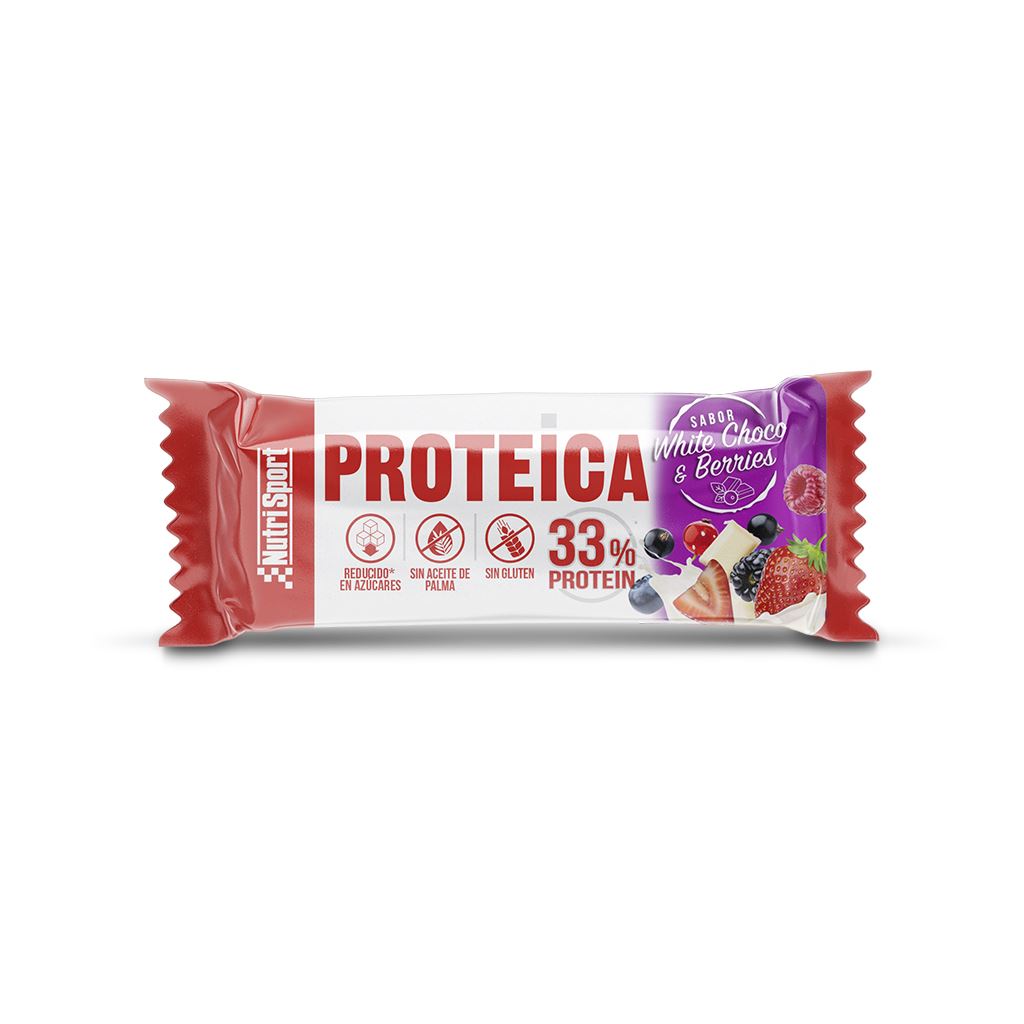 BARRITA PROTEICA FRUTOS ROJOS & CHOCOLATE BLANCO 24b-NUTRISPORT