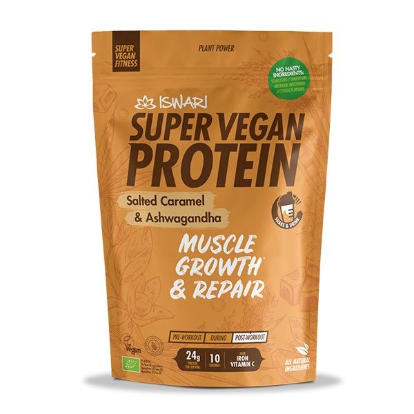 SUPER VEGAN PROTEIN caramelo & ashwagan BIO 350gr-ISWARI