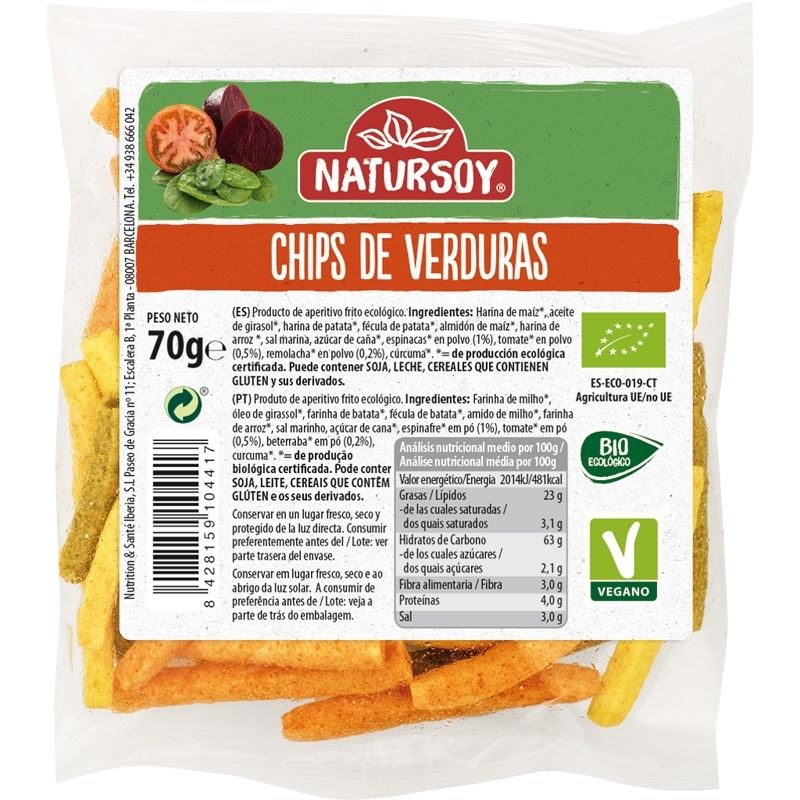 CHIPS VERDURAS BIO 70gr-NATURSOY