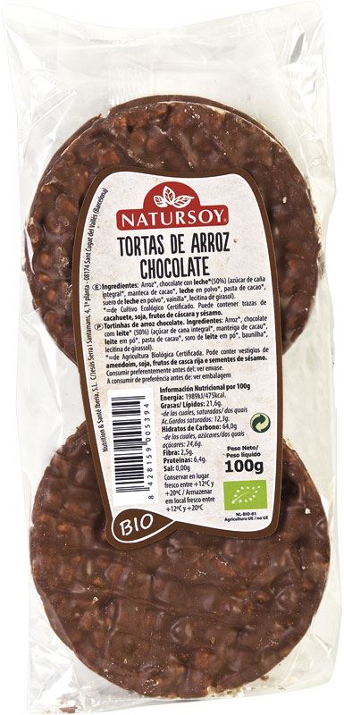 TORTITAS ARROZ CHOCOLATE 100gr-NATURSOY