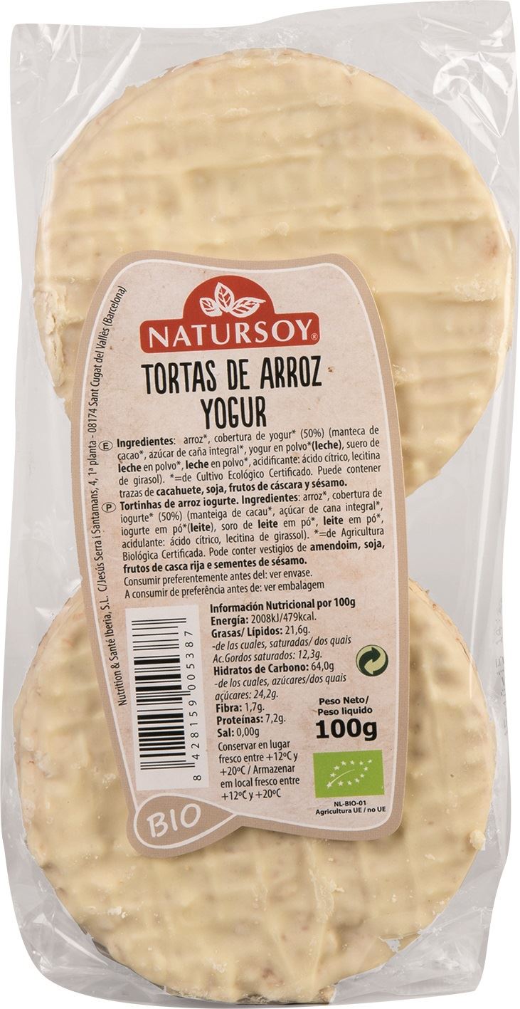 TORTITAS ARROZ YOGURT 100gr-NATURSOY