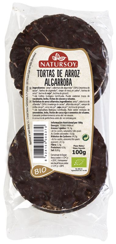 TORTITAS ARROZ ALGARROBA 100gr-NATURSOY
