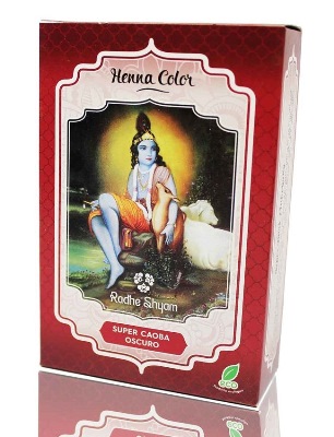 HENNA POLVO SUPER CAOBA OSCURO-RADHE SHYAM