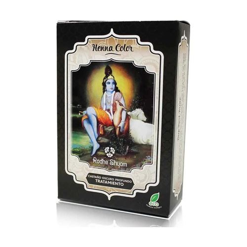 HENNA POLVO CASTAÑO OSCURO PROFUNDO TRATAMIENTO -RADHE SHYAM