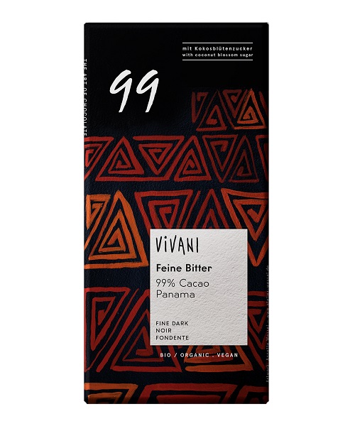 CHOCOLATE NEGRO FINO 99% BIO 80gr (U/C 10)-VIVANI