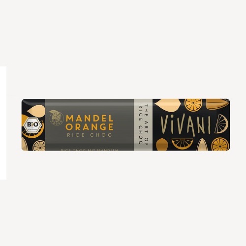 CHOCOLATE BARRITA ALMENDRA NARANJA BIO 35gr-VIVANI