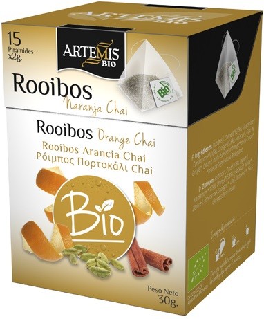 INFU. ROOIBOS NARANJA CHAI BIO 15 pirámides-ARTEMIS