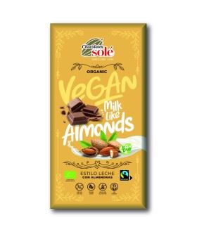 CHOCOLATE VEGANO ALMENDRAS ECO 90gr-SOLE