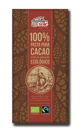 CHOCOLATE NEGRO 100% ECO 90gr-SOLE