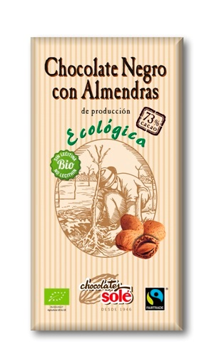 CHOCOLATE NEGRO 73% ALMENDRA ECO 150gr-SOLE