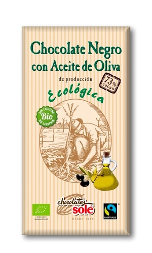 CHOCOLATE NEGRO 73% ACEITE OLIVA ECO 100gr-SOLE