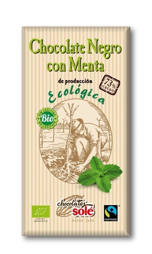 CHOCOLATE NEGRO 73% MENTA ECO 100gr-SOLE