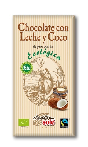 CHOCOLATE LECHE Y COCO ECO 100gr-SOLE