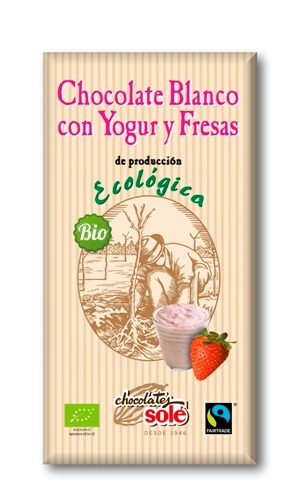 CHOCOLATE BLANCO YOGUR FRESAS ECO 100gr-SOLE