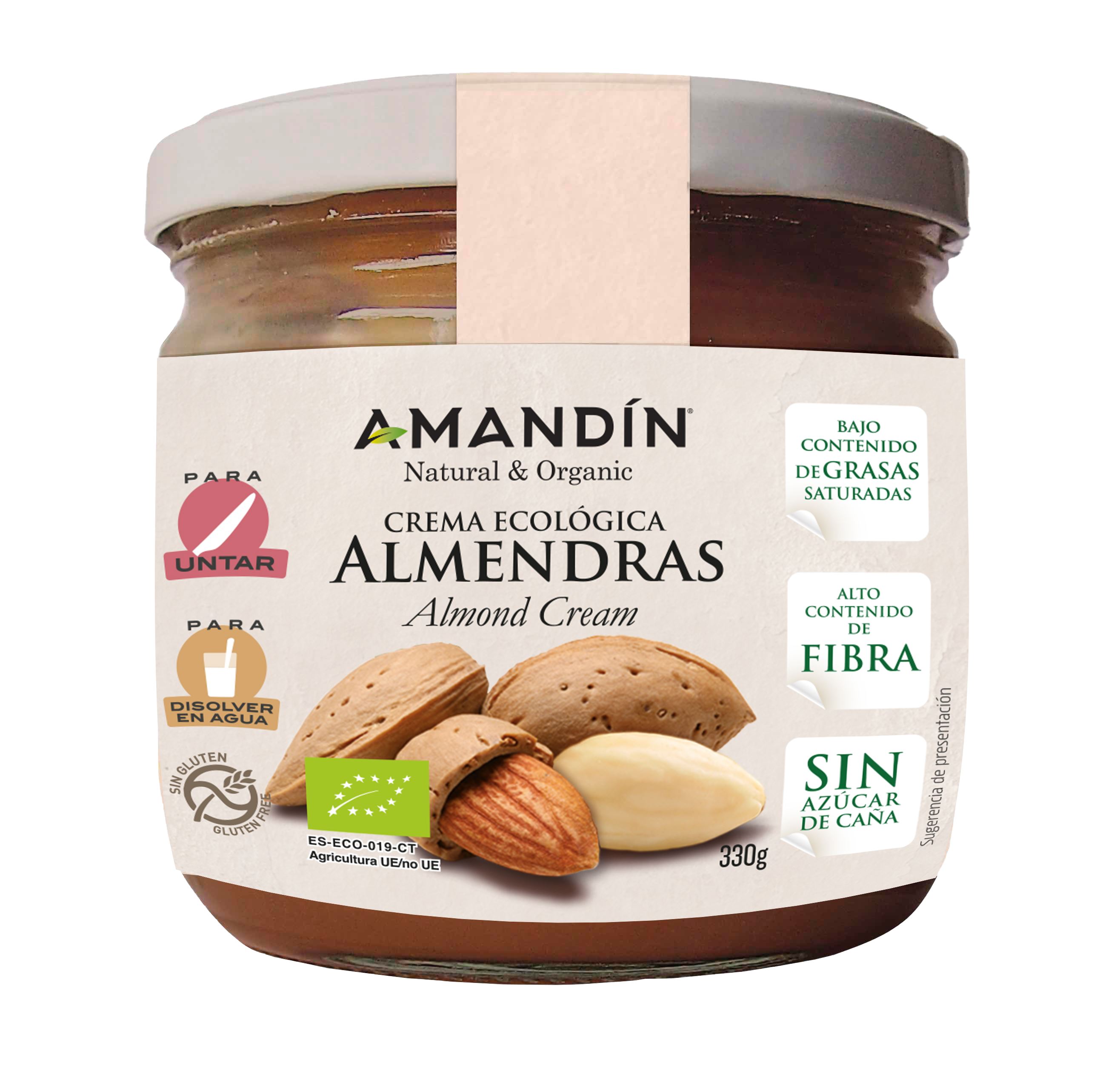 CREMA ALMENDRA CON SIROPE DE ARROZ ECO 330gr-AMANDIN