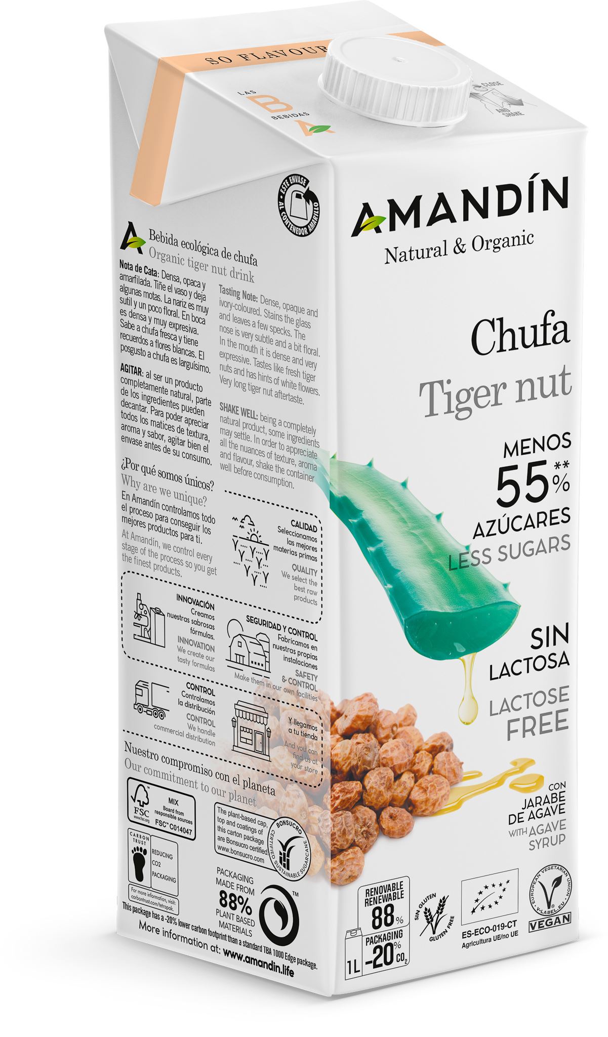 BEBIDA CHUFA CON AGAVE ECO 1L-AMANDIN