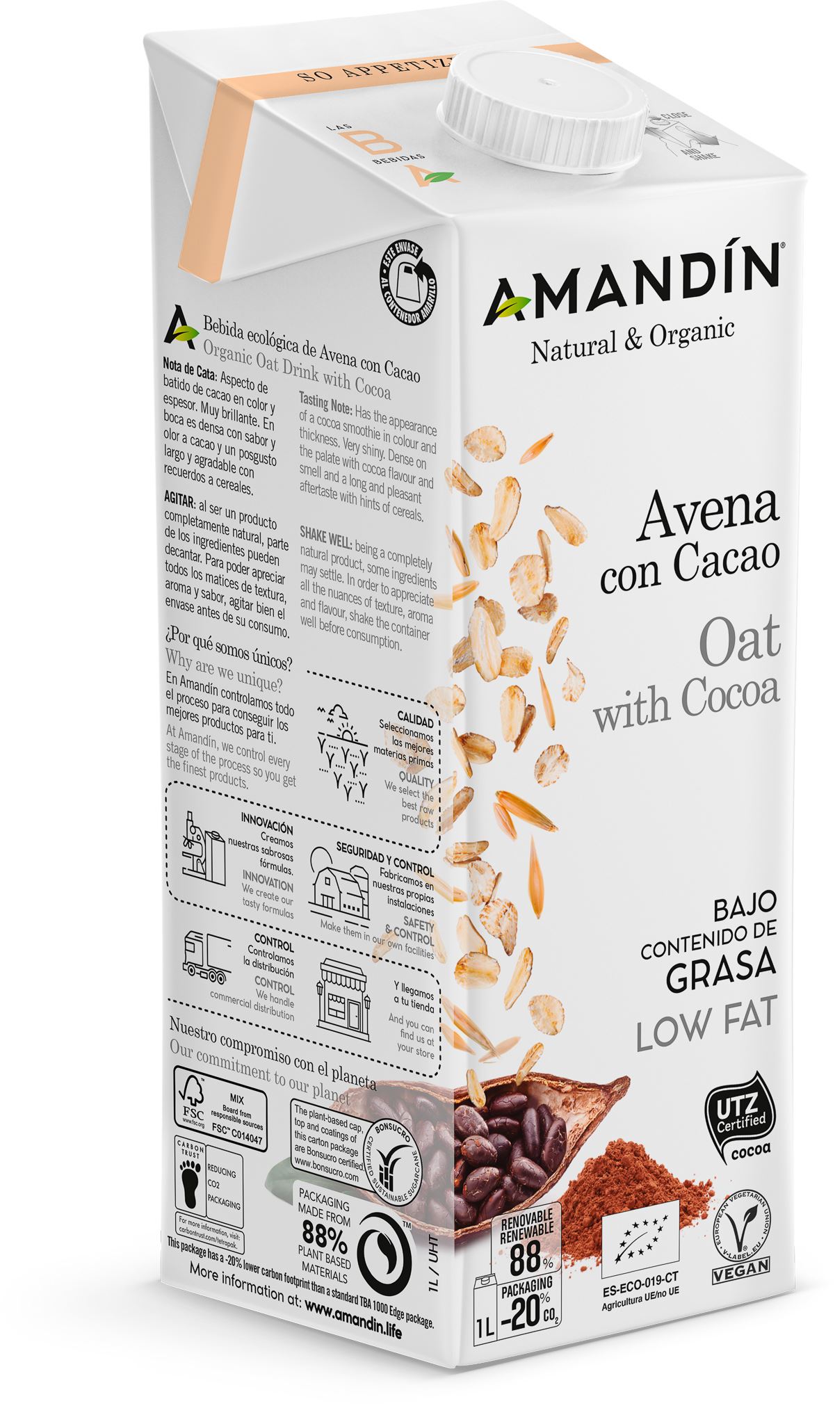 BEBIDA AVENA CACAO ECO 1L-AMANDIN