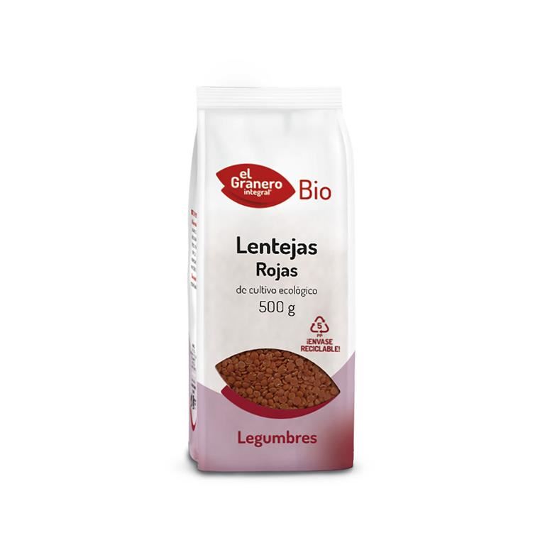 LENTEJAS ROJAS BIO 500gr (U/C 12)-EL GRANERO