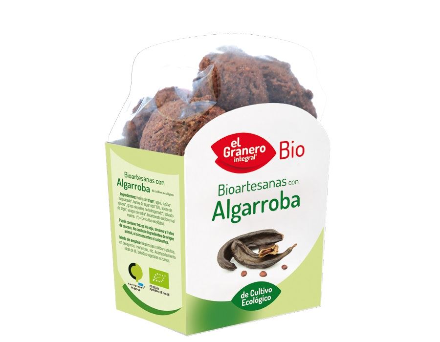 GALLETAS ARTESANAS CON ALGARROBA BIO 250gr (U/C 12)-EL GRANERO