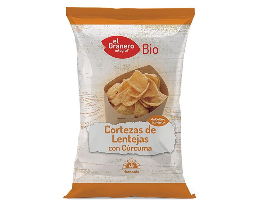 CORTEZAS DE LENTEJAS CON CÚRCUMA BIO 65gr-EL GRANERO