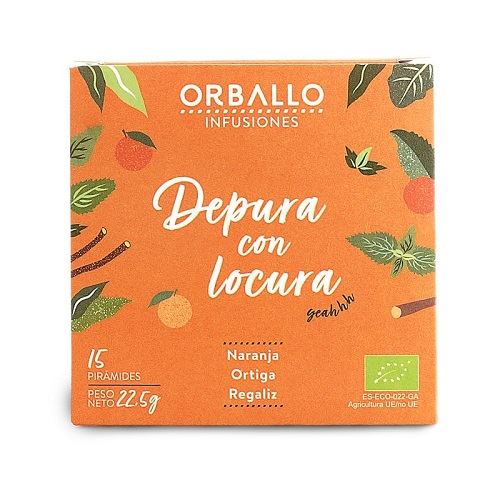 INFU. DEPURA CON LOCURA ECO 12 PIRÁMIDES ortiga regaliz c.naranja-ORBALLO