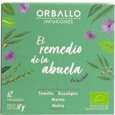 INFU. REMEDIO DE LA ABUELA ECO 12 PIRÁMIDES tomillo eucalipto menta malva-ORBALLO