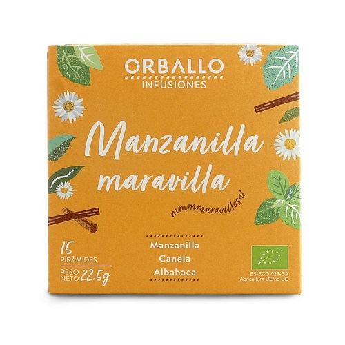 INFU. MANZANILLA MARAVILLA ECO 12 PIRÁMIDES manzanilla canela albahaca-ORBALLO