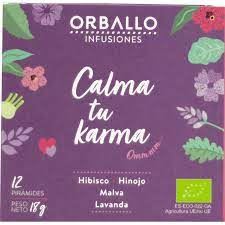 INFU. CALMA TU KARMA ECO 12 PIRÁMIDES malva hibisco hinojo lavanda-ORBALLO