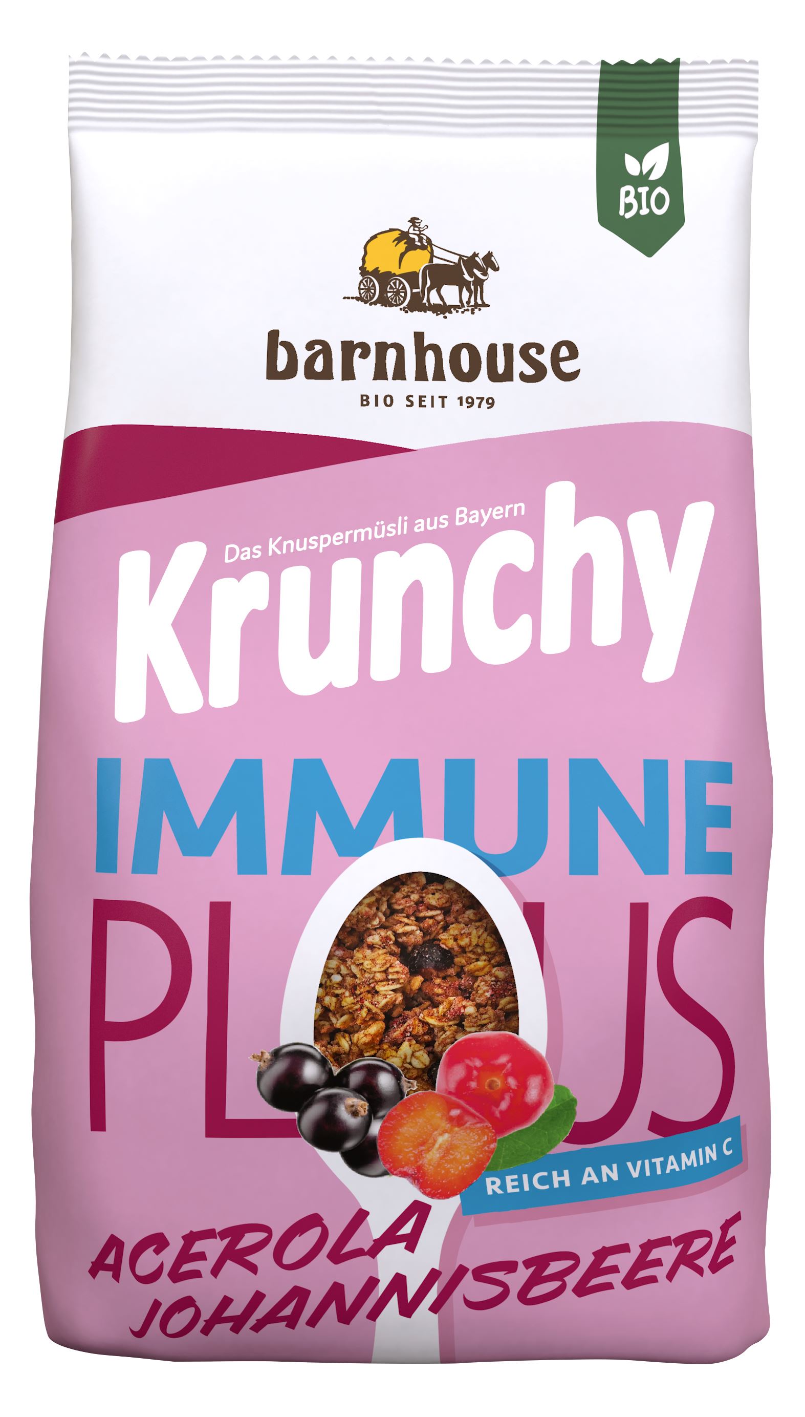 MUESLI KRUNCHY IMMUNE PLUS GROSELLA ACEROLA BIO 325gr-BARN HOUSE