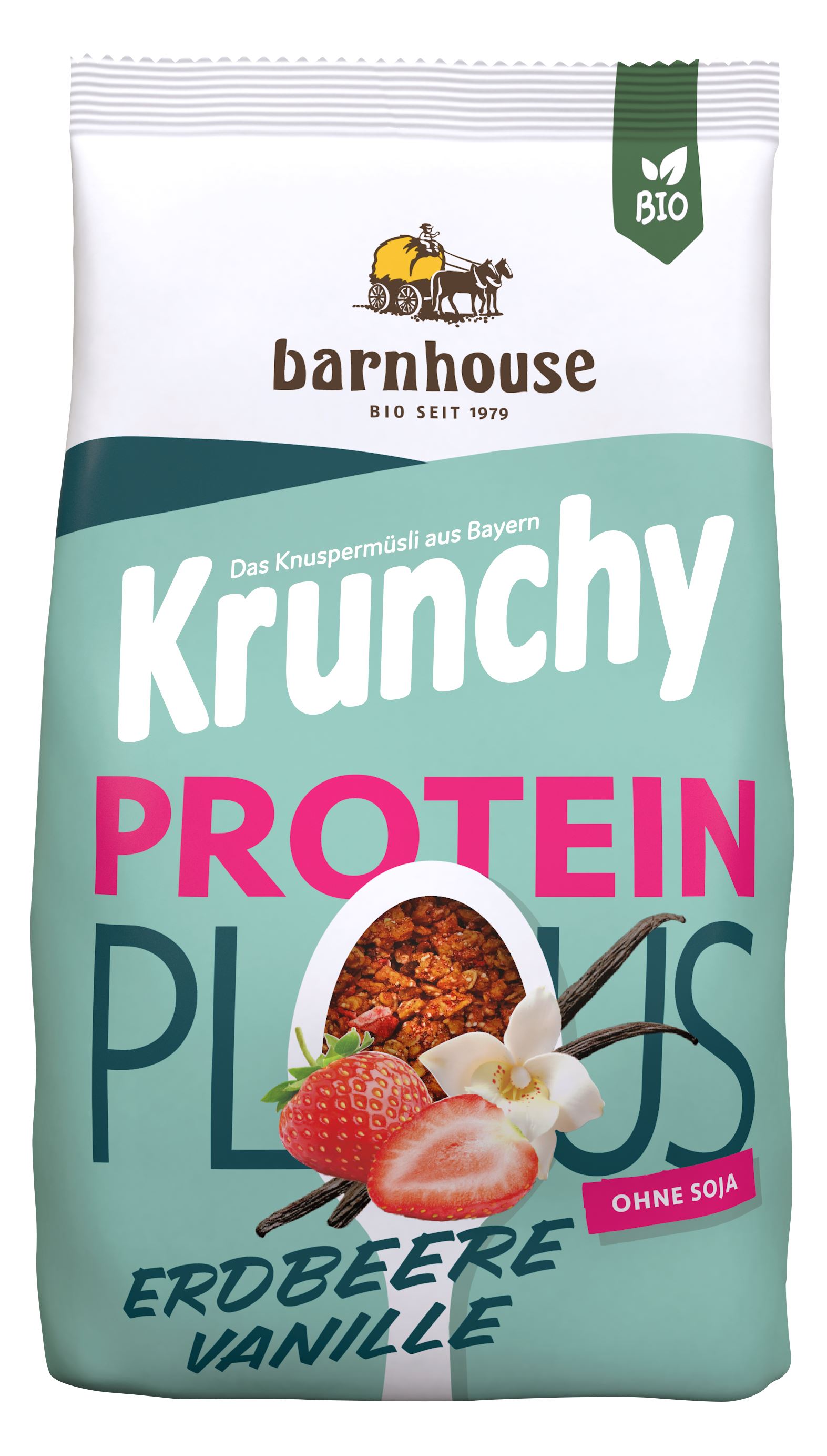 MUESLI KRUNCHY PROTEIN PLUS FRESA VAINILLA BIO 325gr-BARN HOUSE