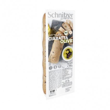 PAN CIABATTA ACEITUNAS S/G BIO 180gr-SCHNITZER 