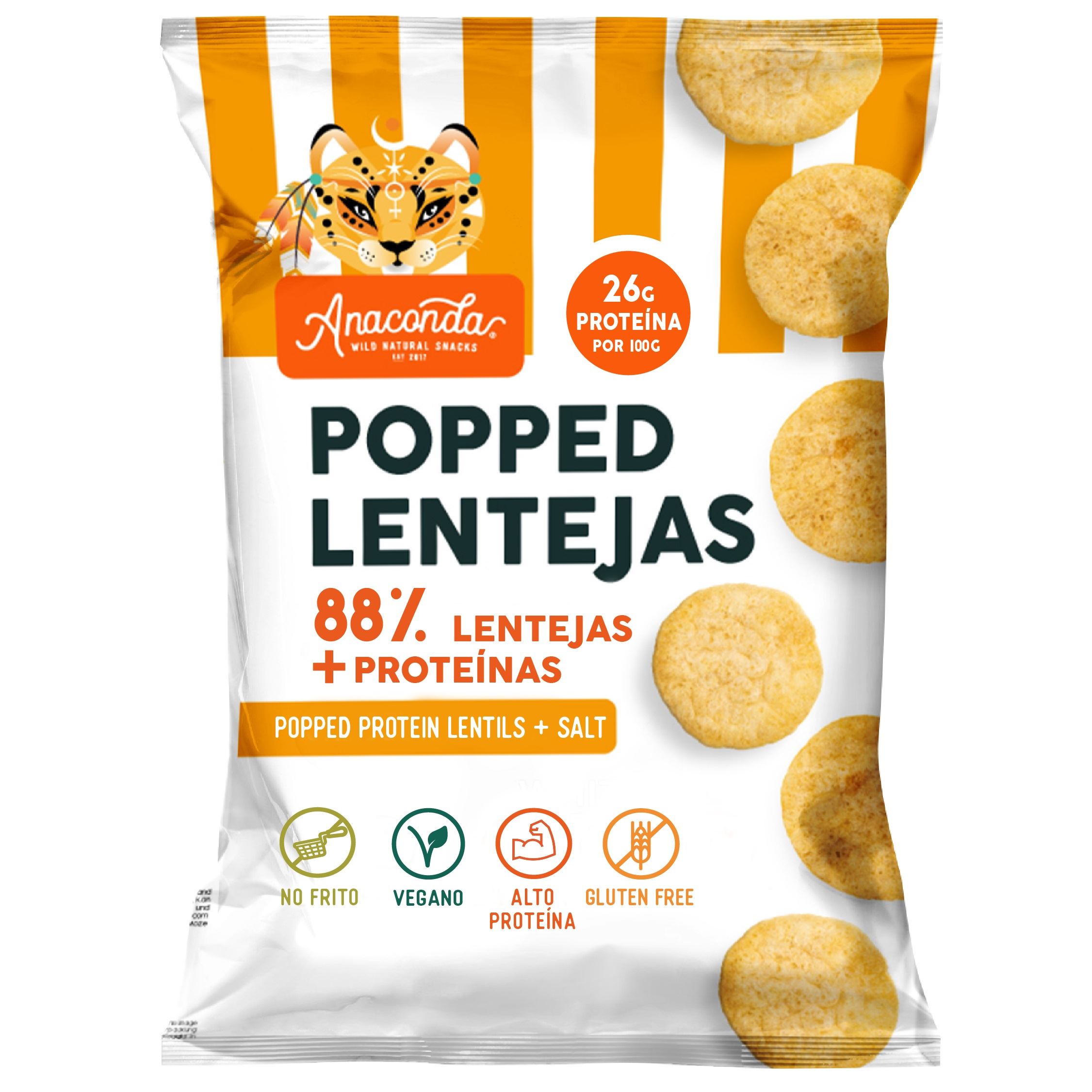 POPPED LENTEJAS Y SAL S/G BIO 85gr-ANACONDA