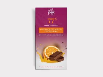 CHOCOLATE 77% NARANJA CARAMELIZADA ECO 70gr-MAYA