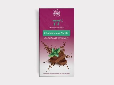CHOCOLATE 77% CON MENTA ECO 70gr-MAYA