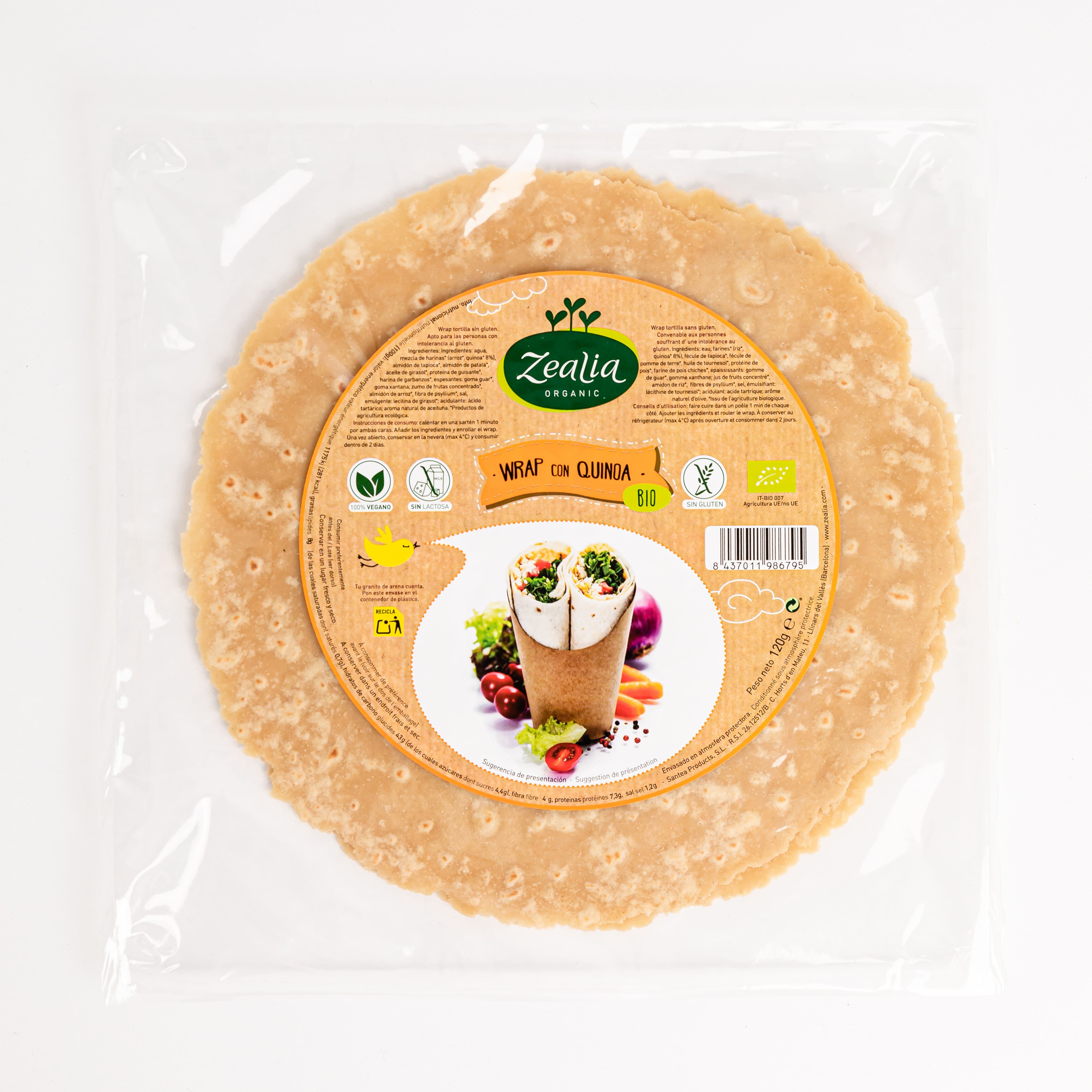 WRAP QUINOA S/G BIO 120gr-ZEALIA