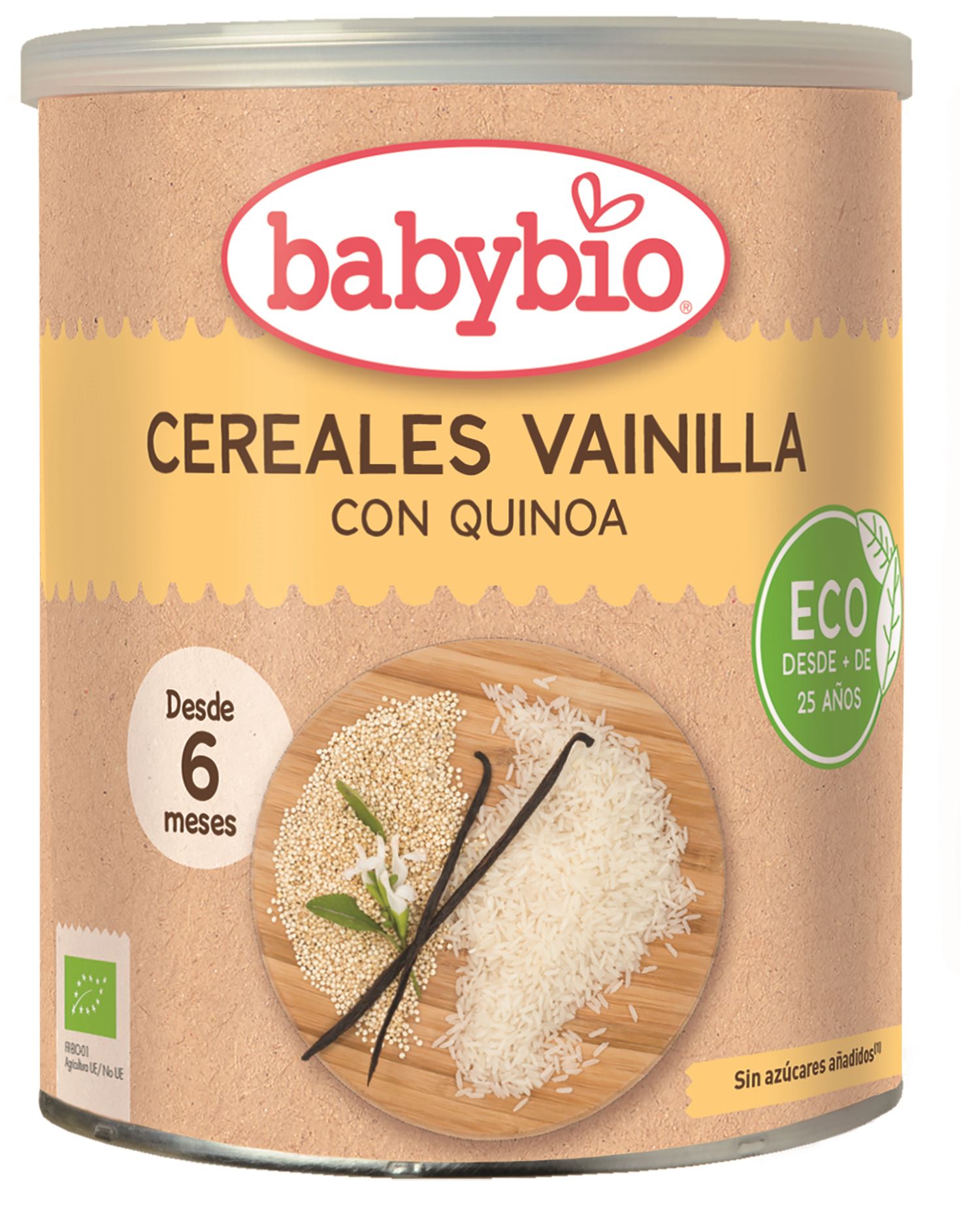 BABYBIO PAPILLA CEREALES VAINILLA con quinoa 220 gr