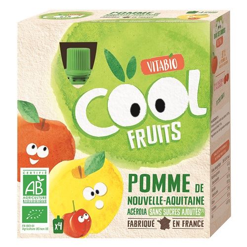 VITABIO C. FRUITS MANZANA 4x90 gr - BABYBIO 