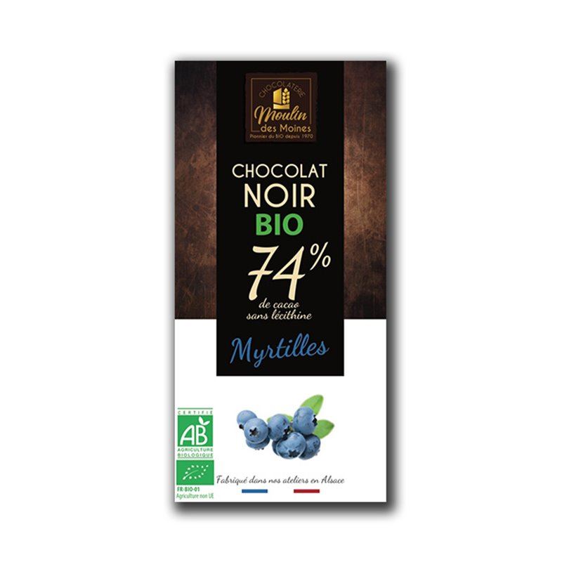 CHOCOLATE 74% ARÁNDANO AZUL 100gr- MOULIN