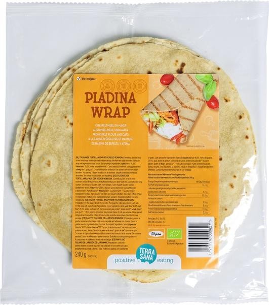 PIADINA WRAP DE HARINA ESPELTA Y AVENA BIO 240 gr-TERRASANA