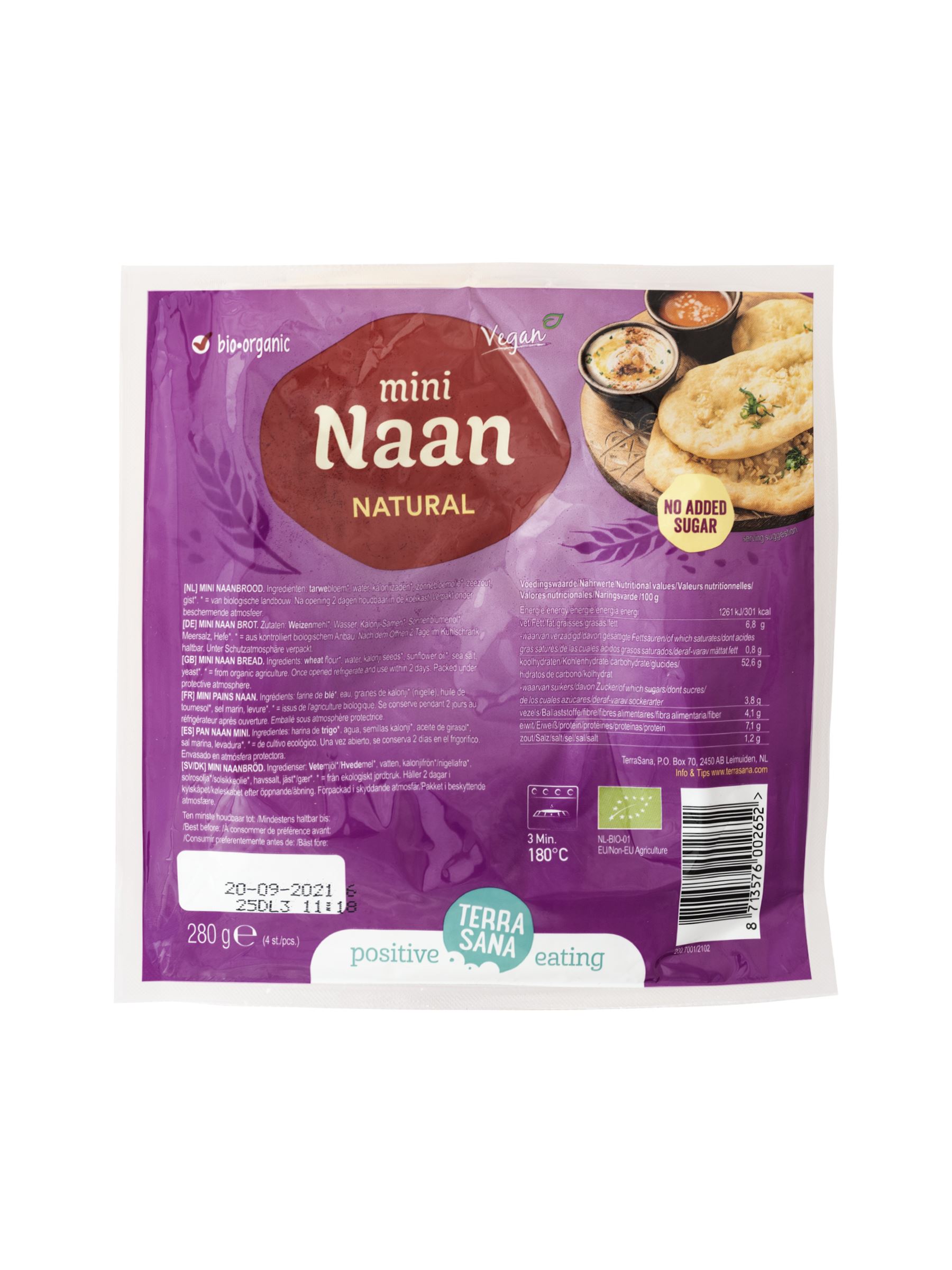 MINI NAAN NATURAL 280 GR-TERRASANA