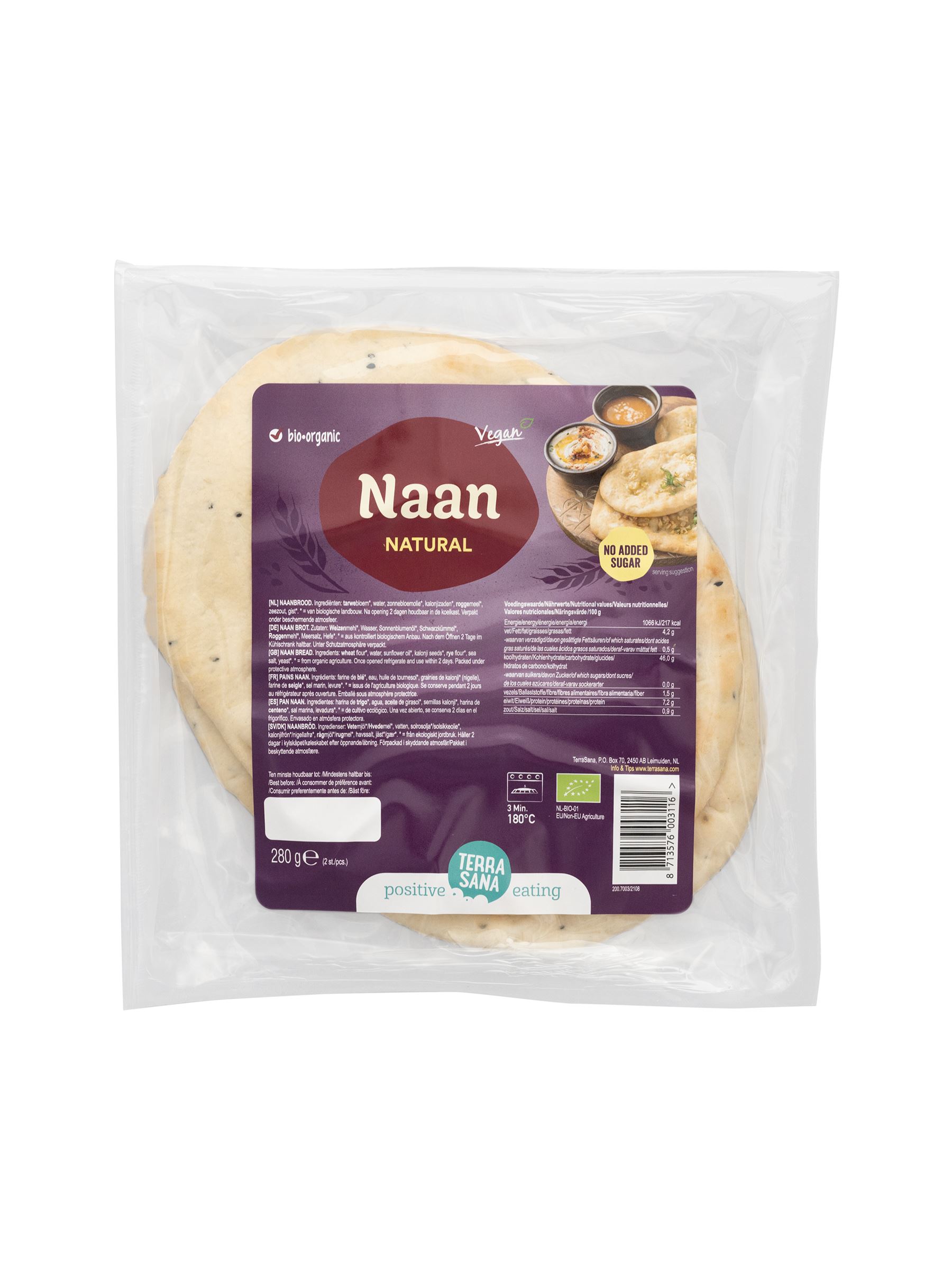 PAN NAAN NATURA BIO 280 gr-TERRASANA