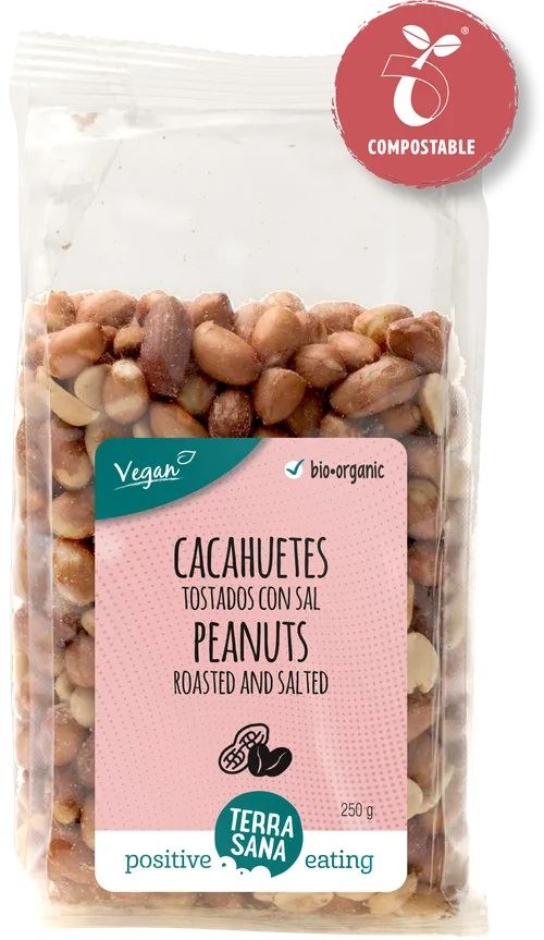 CACAHUETES TOSTADOS CON SAL BIO 250gr -TERRASANA