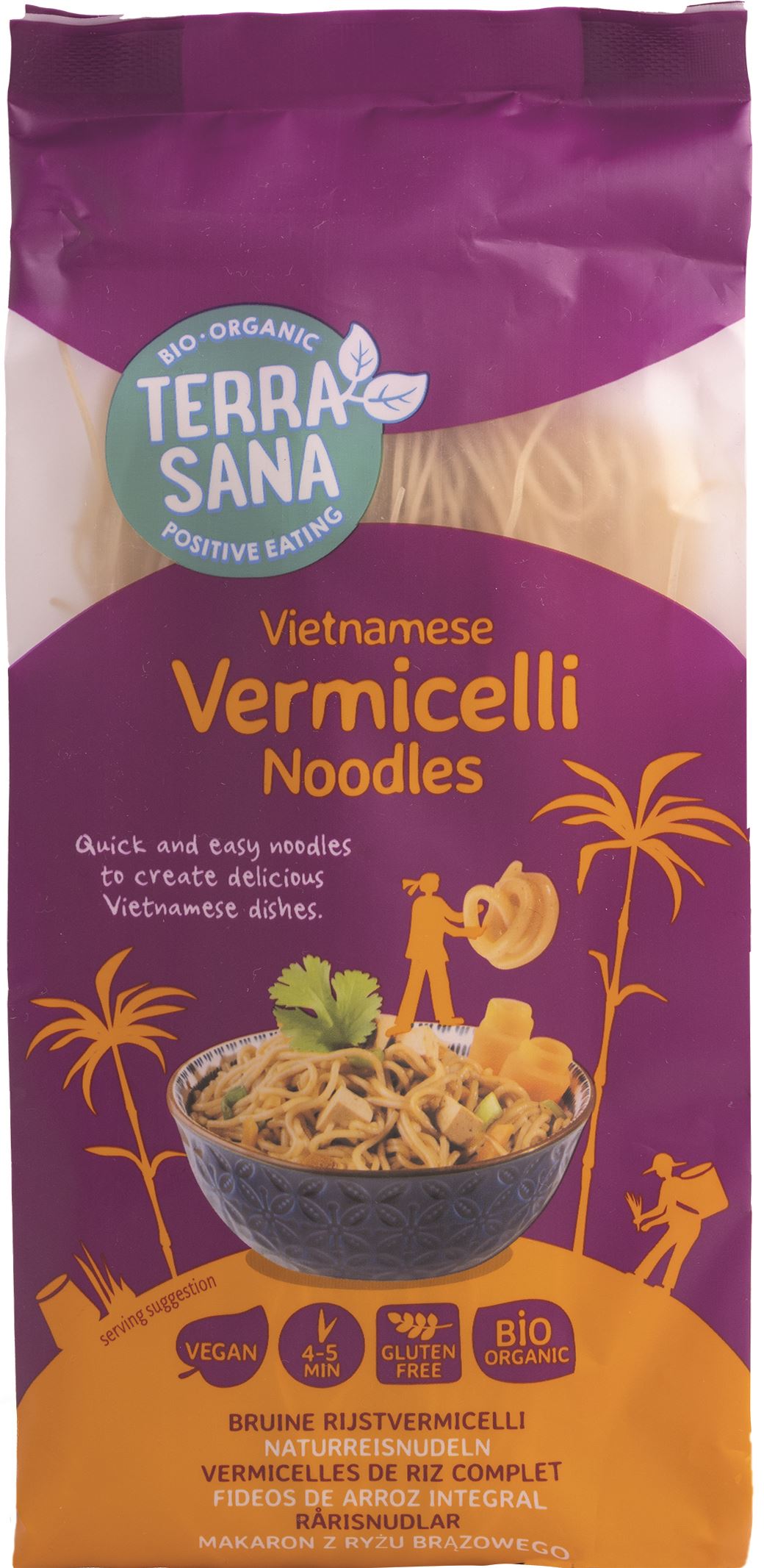 NOODLES VERMICELLI VIETNAMITAS ARROZ INTEGRAL S/G BIO 250gr -TERRASANA