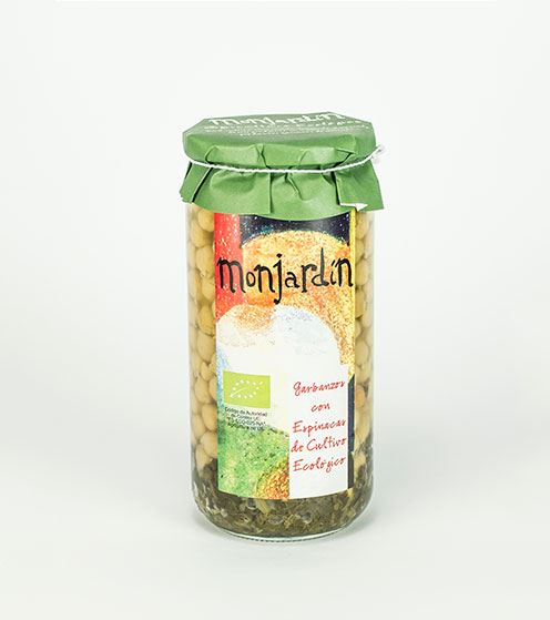 GARBANZOS CON ESPINACA ECO FRASCO 720ml-MONJARDIN