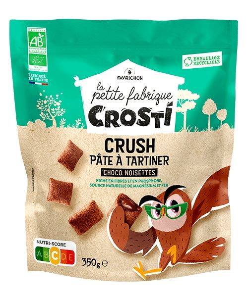 CROSTI CRUSH CHOCLATE RELLENO CHOCOLATE Y AVELLANAS 350 gr 