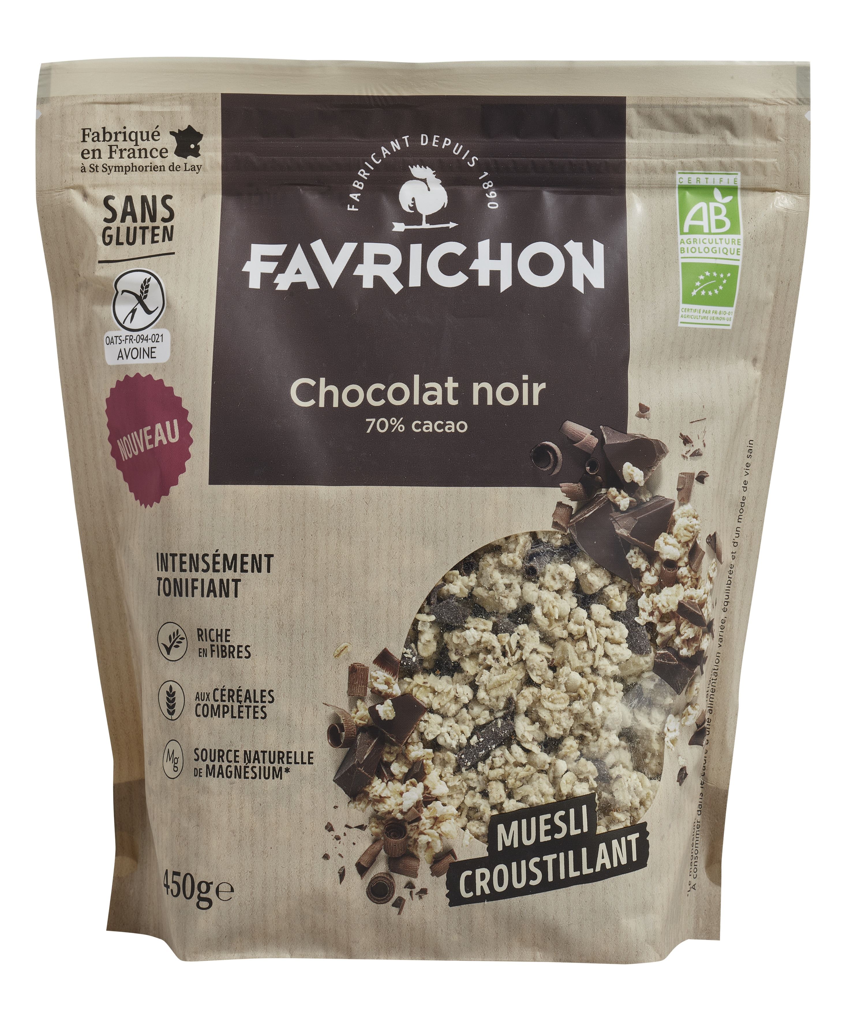 MUESLI CRUNCHY CHOCOLATE NEGRO S/G 450 gr