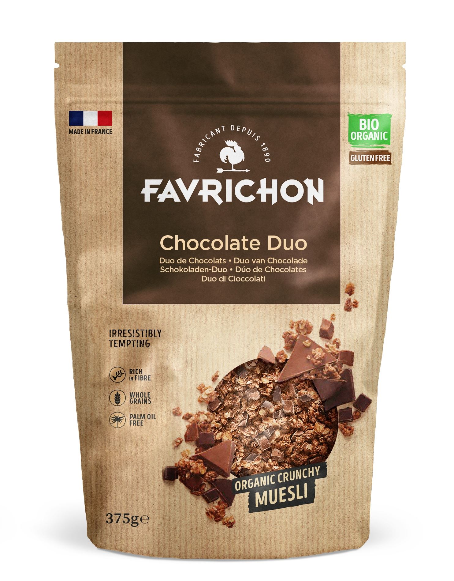 MUESLI CRUNCHY DUO CHOCOLATE S/G 375 gr 