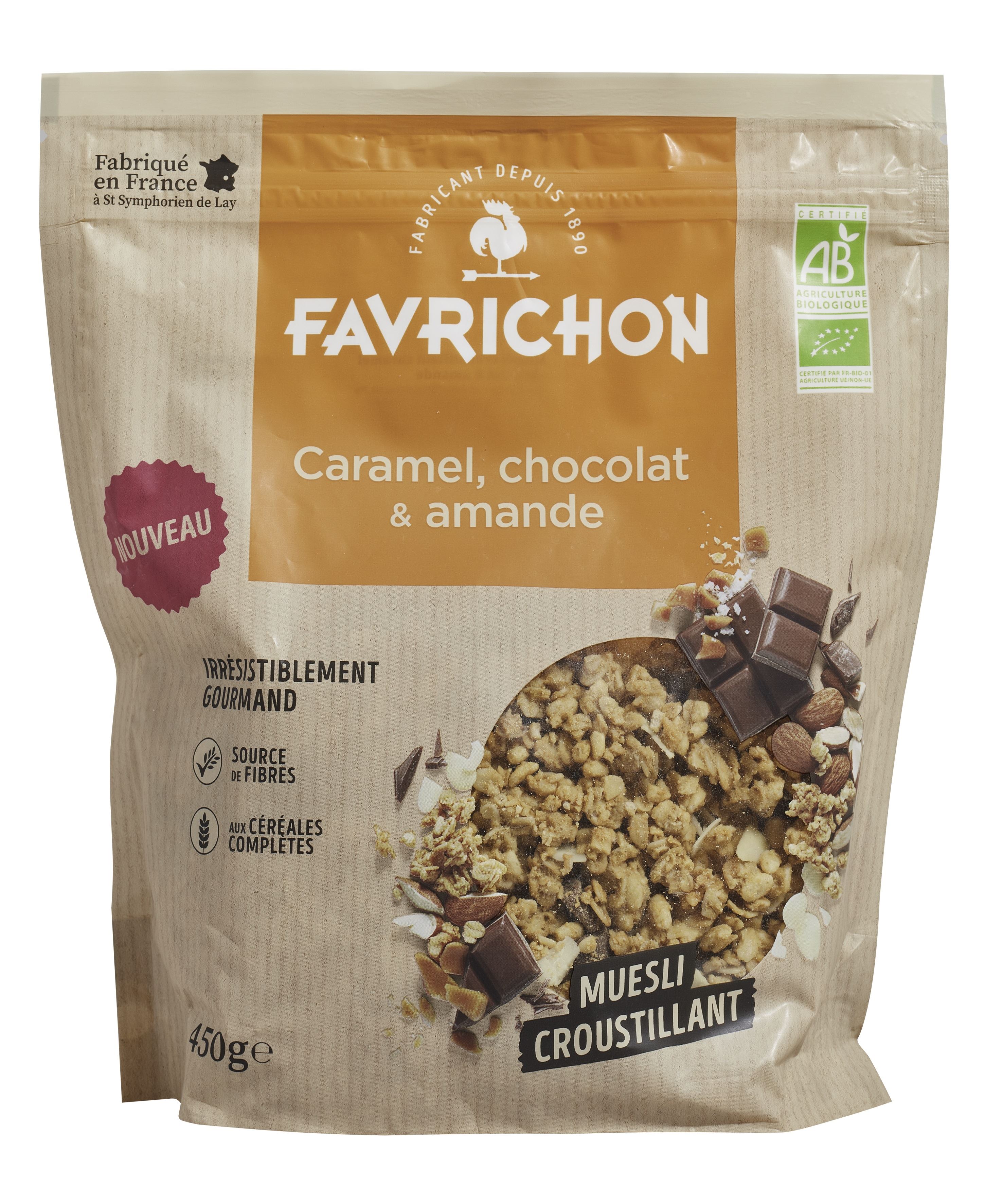 MUESLI CRUNCHY CARAMELO, CHOCOLATE Y ALMENDRAS 450 gr