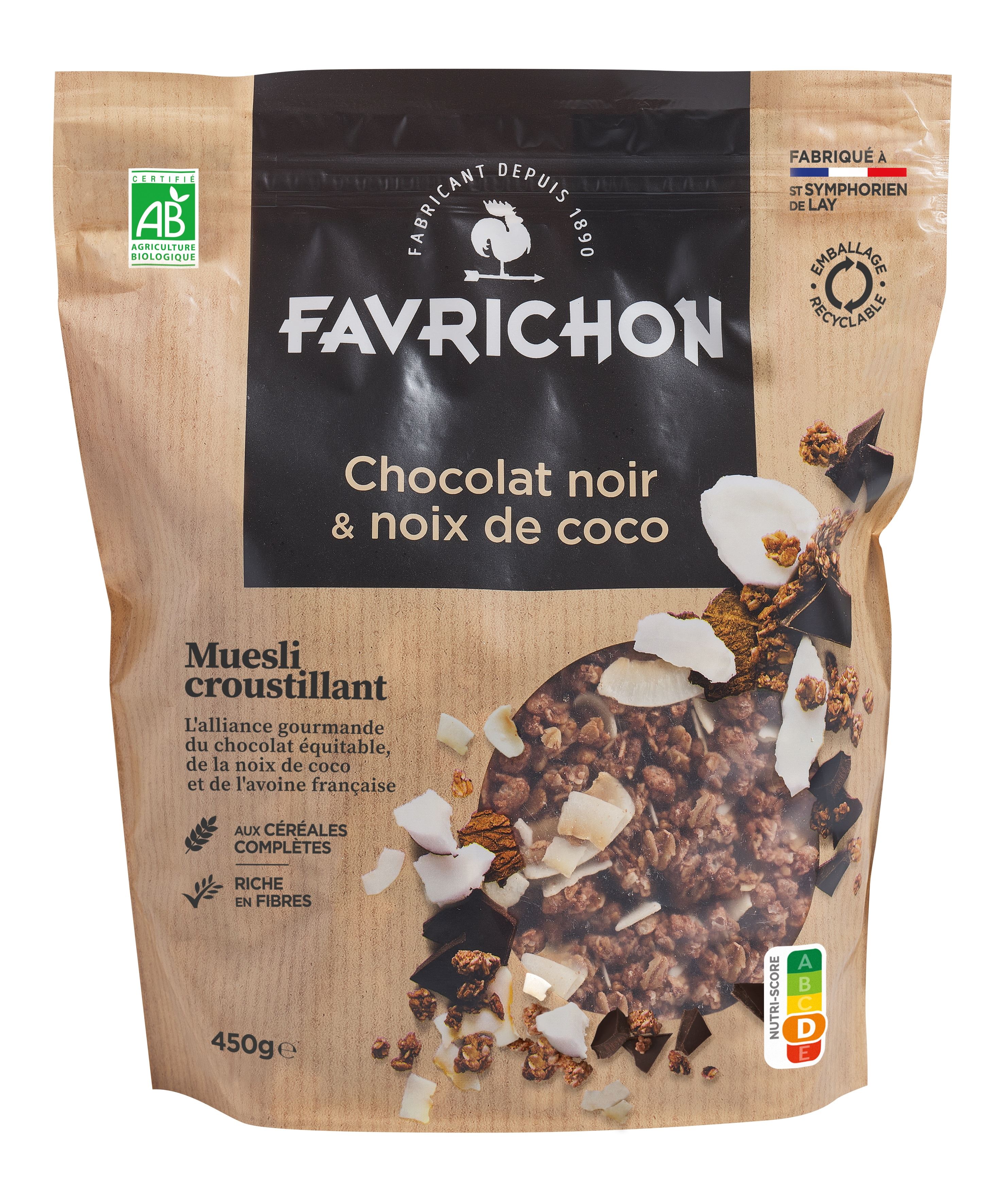 MUESLI CRUNCHY CHOCOLATE NEGRO Y COCO 450 gr